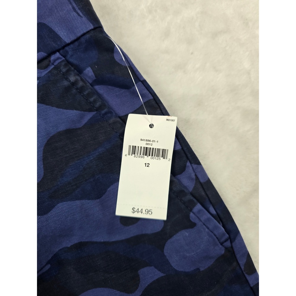 Gap Shorts Womens 12 Blue Camo Cotton Boyfriend Roll-Up Khakis NEW - Picture 5 of 10